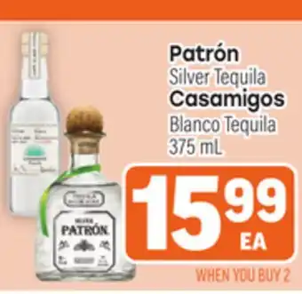 Tony’s Fresh Market Patrón Silver Tequila, Casamigos Blanco Tequila offer