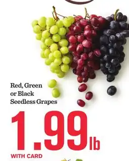 Mariano's Red, Green or Black Seedless Grapes offer