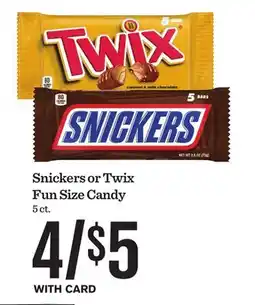 Mariano's Snickers or Twix Fun Size Candy offer