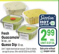 Jewel-Osco Fresh Guacamole 14 oz., or Queso Dip 12 oz offer