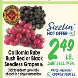 Jewel-Osco California Ruby Rush Red or Black Seedless Grapes offer