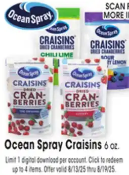 Jewel-Osco Ocean Spray Craisins offer