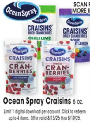 Jewel-Osco Ocean Spray Craisins offer