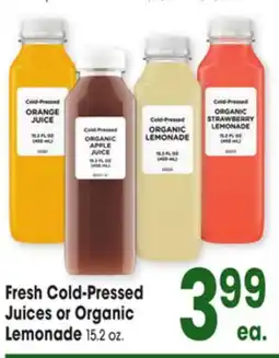 Jewel-Osco Fresh Cold-Pressed Juices or Organic Lemonade offer