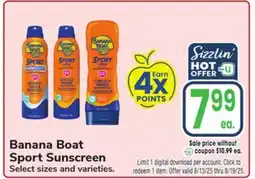 Jewel-Osco Banana Boat Sport Sunscreen offer