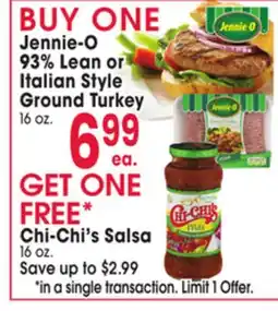 Jewel-Osco Jennie-O 93% Lean or 93% Lean or Italian Style Ground Turkey offer