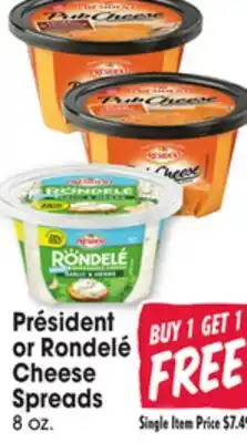 Jewel-Osco Président or Rondelé Cheese Spreads offer