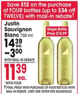 Jewel-Osco Justin Sauvignon Blanc offer
