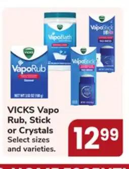 Jewel-Osco VICKS Vapo Rub, Stick or Crystals offer