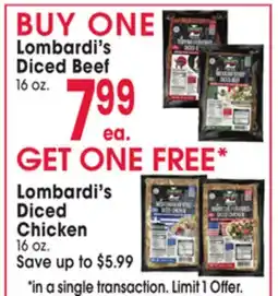 Jewel-Osco Lombardi's Diced Beef offer