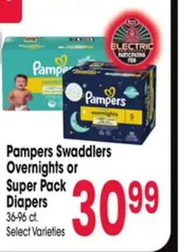 Jewel-Osco Pampers Swaddlers Overnights or Super Pack Diapers offer