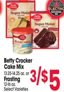 Jewel-Osco Betty Crocker Cake Mix 13.25-14.25 oz. or Frosting 12-16 oz offer