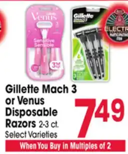 Jewel-Osco Gillette Mach 3 or Venus Disposable Razors offer
