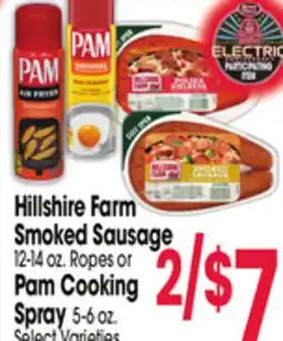 Jewel-Osco Hillshire Farm Smoked Sausage 12-14 oz. Ropes or Pam Cooking Spray 5-6 oz offer
