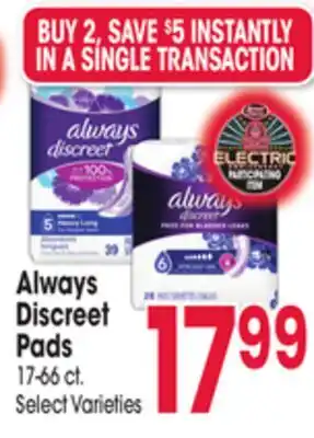 Jewel-Osco Always Discreet Pads offer