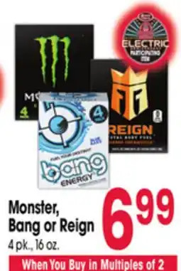 Jewel-Osco Monster, Bang or Reign offer
