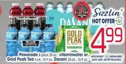 Jewel-Osco Powerade 8 pack 20 oz., vitaminwater or Gold Peak Tea 6 pk. 16.9 oz., Dasani 24 pk., 16.9 oz offer