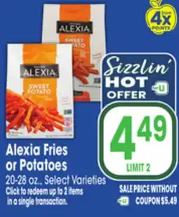 Jewel-Osco Alexia Fries or Potatoes offer
