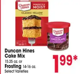 Jewel-Osco Duncan Hines Cake Mix 15.25 oz. or Frosting 14-16 oz offer