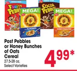 Jewel-Osco Post Pebbles or Honey Bunches of Oats Cereal offer