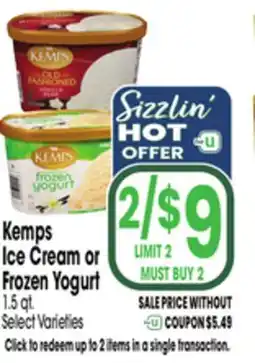 Jewel-Osco Kemps Ice Cream or Frozen Yogurt offer