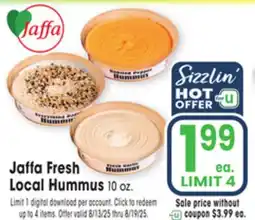 Jewel-Osco Jaffa Fresh Local Hummus offer