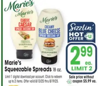 Jewel-Osco Marie's Squeezable Spreads offer