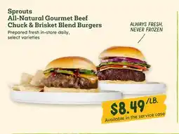 Sprouts Farmers Market Sprouts All-Natural Gourmet Beef Chuck & Brisket Blend Burgers offer