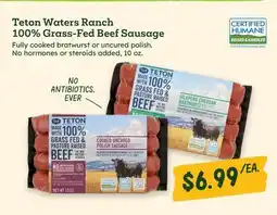 Sprouts Farmers Market Teton Waters Ranch 100% Grass-Fed Beef Sausage offer