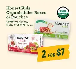 Sprouts Farmers Market Honest Kids Organic Juice Boxes or Pouches offer