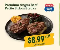 Sprouts Farmers Market Premium Angus Beef Petite Sirloin Steaks offer