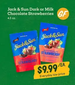 Sprouts Farmers Market Jack & Sun Dark or Milk Chocolate Strawberries offer