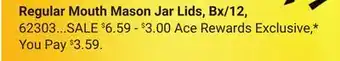 Ace Hardware Regular Mouth Mason Jar Lids offer