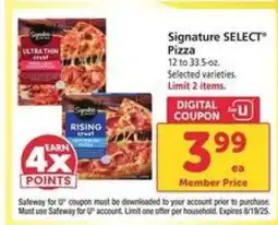 Safeway Signature SELECT Pizza offer
