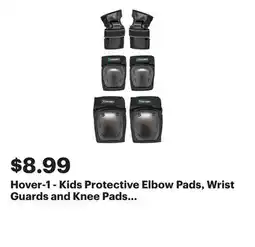 Best Buy Hover-1 - Kids Protective Elbow Pads, Wrist Guards and Knee Pads Set - Black offer