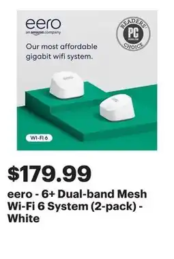 Best Buy eero - 6+ Dual-band Mesh Wi-Fi 6 System (2-pack) - White offer