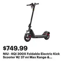 Best Buy NIU - KQi 300X Foldable Electric Kick Scooter W/ 37 mi Max Range & 23.7 mph Max Speed - Space Grey offer