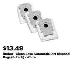 Best Buy iRobot - Clean Base Automatic Dirt Disposal Bags (3-Pack) - White offer