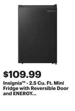 Best Buy Insignia - 2.5 Cu. Ft. Mini Fridge with Reversible Door and ENERGY STAR Certification - Black offer