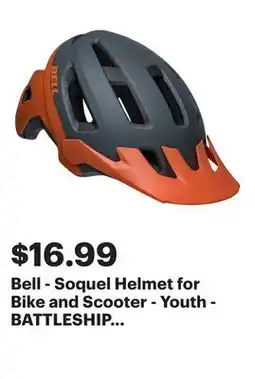 Best Buy Bell - Soquel Helmet for Bike and Scooter - Youth - BATTLESHIP NARDO/BURNT ORANGE offer
