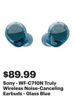 Best Buy Sony - WF-C710N Truly Wireless Noise-Canceling Earbuds - Glass Blue offer