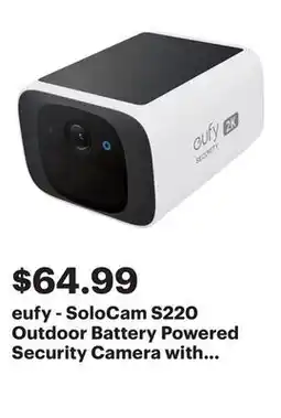Best Buy eufy - SoloCam S220 Outdoor Battery Powered Security Camera with Solar Charging - White offer