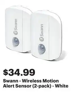 Best Buy Swann - Wireless Motion Alert Sensor (2-pack) - White offer