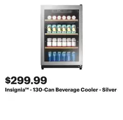 Best Buy Insignia - 130-Can Beverage Cooler - Silver offer