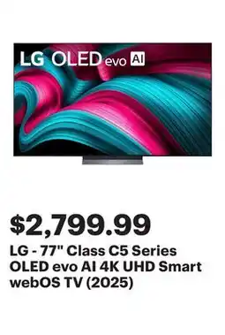 Best Buy LG - 77 Class C5 Series OLED evo AI 4K UHD Smart webOS TV (2025) offer