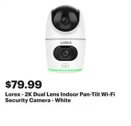 Best Buy Lorex - 2K Dual Lens Indoor Pan-Tilt Wi-Fi Security Camera - White offer