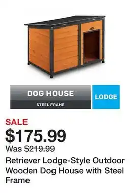 Tractor Supply Company Retriever Lodge-Style Outdoor Wooden Dog House with Steel Frame offer