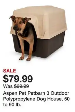 Tractor Supply Company Aspen Pet Petbarn 3 Outdoor Polypropylene Dog House, 50 to 90 lb offer