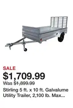 Tractor Supply Company Stirling 5 ft. x 10 ft. Galvalume Utility Trailer, 2,100 lb. Max Capacity offer