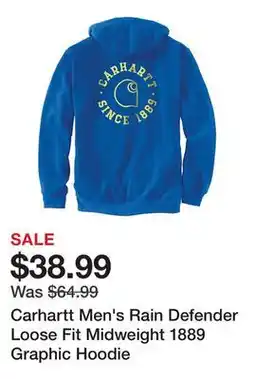 Tractor Supply Company Carhartt Men's Rain Defender Loose Fit Midweight 1889 Graphic Hoodie offer